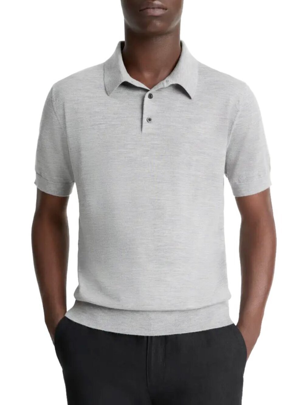 NWT Vince Men's Featherweight Merino Wool Cashmere Polo Shirt Sweater Medium M